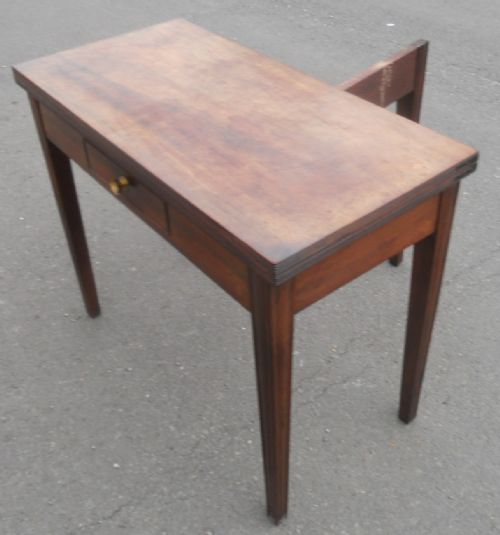 GEORGIAN MAHOGANY FOLDOVER TEA TABLE - ADDITIONAL PHOTO 9