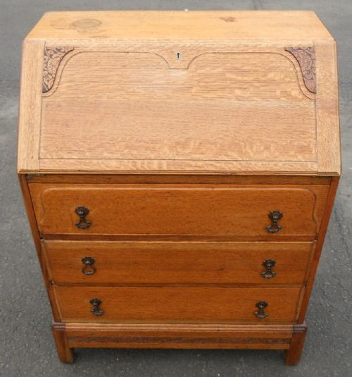 GOLDEN OAK WRITING BUREAU - ADDITIONAL PHOTO 3