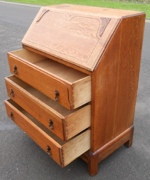 GOLDEN OAK WRITING BUREAU - ADDITIONAL PHOTO 6