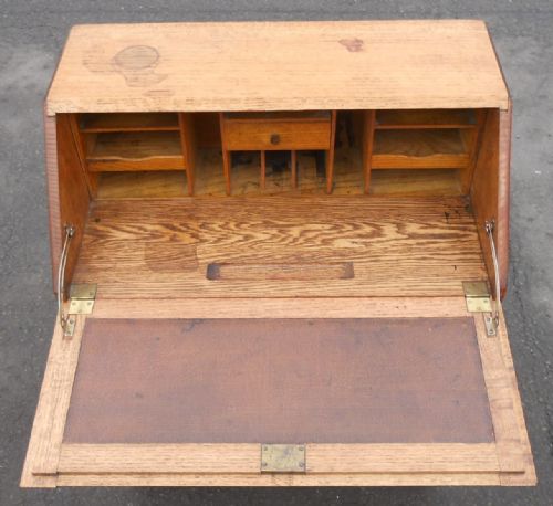 GOLDEN OAK WRITING BUREAU - ADDITIONAL PHOTO 9