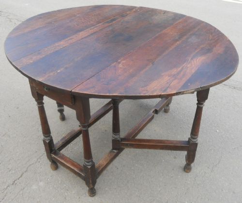 ANTIQUE OAK GATELEG DINING TABLE - ADDITIONAL PHOTO 6