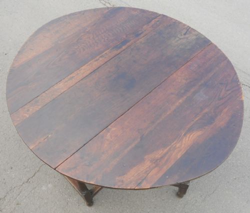ANTIQUE OAK GATELEG DINING TABLE - ADDITIONAL PHOTO 7