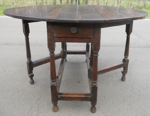 ANTIQUE OAK GATELEG DINING TABLE - ADDITIONAL PHOTO 8