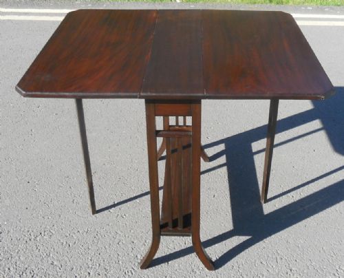 EDWARDIAN MAHOGANY DROPLEAF COFFEE TABLE - ADDITIONAL PHOTO 3