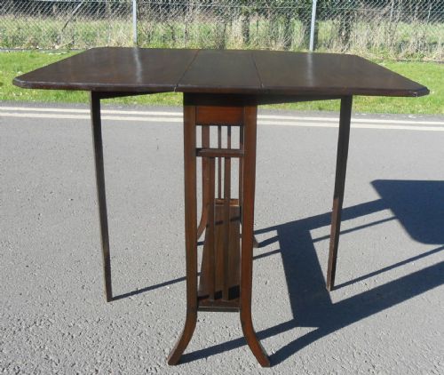EDWARDIAN MAHOGANY DROPLEAF COFFEE TABLE - ADDITIONAL PHOTO 7