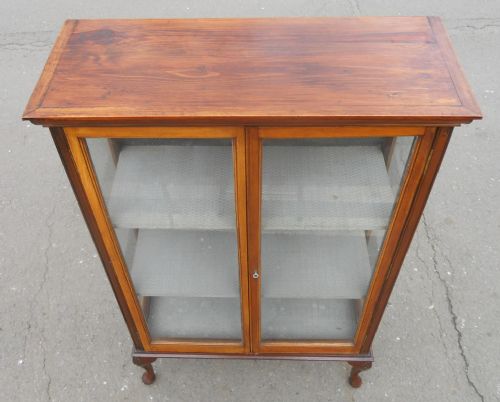 EDWARDIAN MAHOGANY CHINA DISPLAY CABINET - ADDITIONAL PHOTO 5