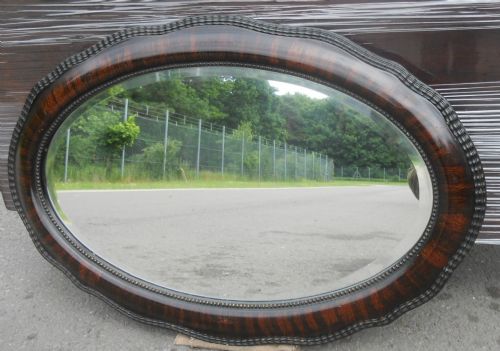 Edwardian Large Oval Hanging Wall Mirror