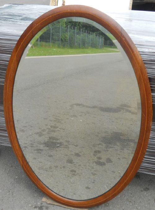 Edwardian Large Oval Hanging Wall Mirror