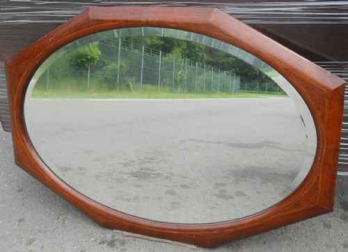 EDWARDIAN OVAL MAHOGANY FRAMED WALL MIRROR