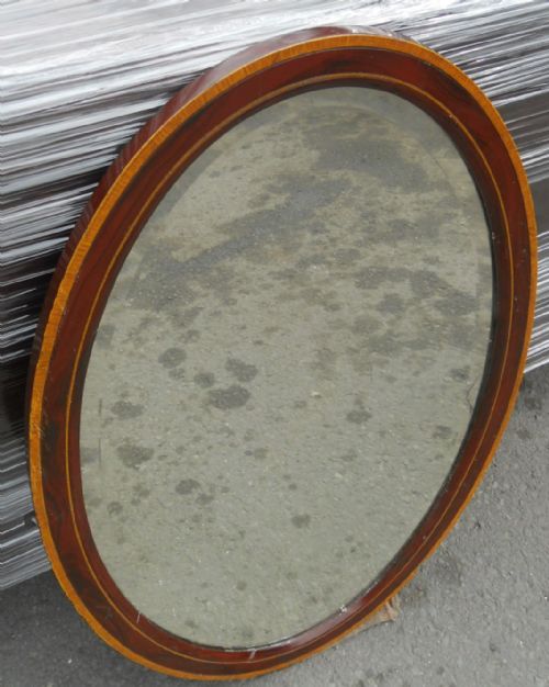 EDWARDIAN OVAL HANGING WALL MIRROR - ADDITIONAL PHOTO 2