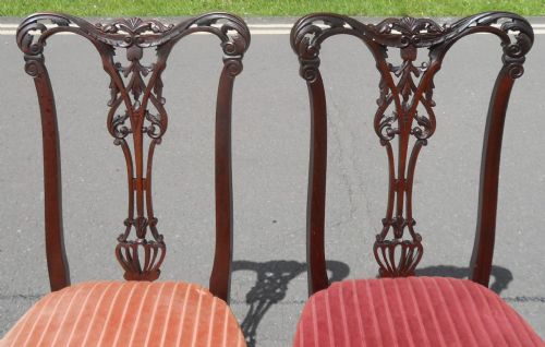 SET OF FOUR EDWARDIAN CARVED MAHOGANY DINING CHAIRS - ADDITIONAL PHOTO 5