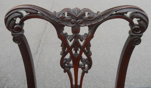 SET OF FOUR EDWARDIAN CARVED MAHOGANY DINING CHAIRS - ADDITIONAL PHOTO 7