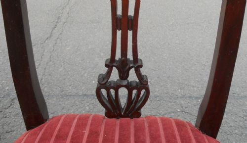 SET OF FOUR EDWARDIAN CARVED MAHOGANY DINING CHAIRS - ADDITIONAL PHOTO 8
