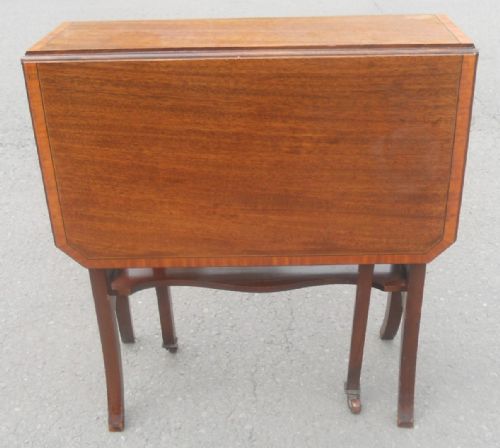 EDWARDIAN MAHOGANY DROPLEAF COFFEE TABLE - ADDITIONAL PHOTO 1