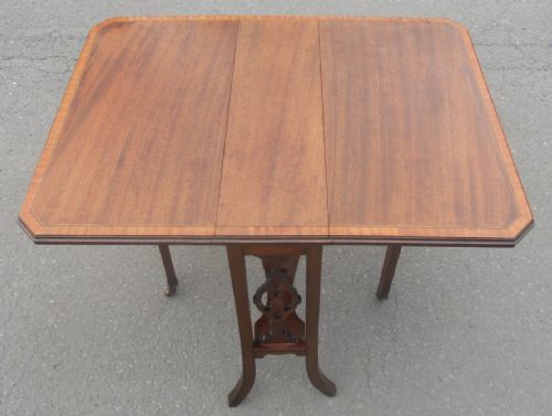 EDWARDIAN MAHOGANY DROPLEAF COFFEE TABLE - ADDITIONAL PHOTO 6