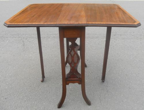 EDWARDIAN MAHOGANY DROPLEAF COFFEE TABLE - ADDITIONAL PHOTO 8