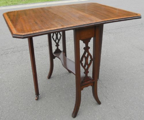EDWARDIAN MAHOGANY DROPLEAF COFFEE TABLE - ADDITIONAL PHOTO 10