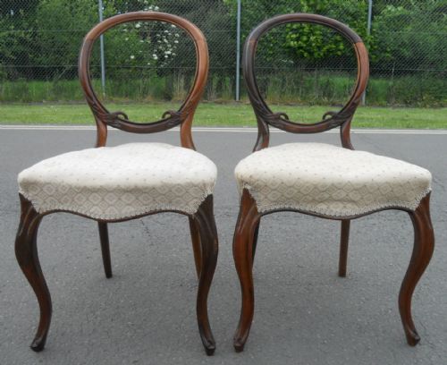 PAIR VICTORIAN ROSEWOOD DINING CHAIRS - ADDITIONAL PHOTO 1