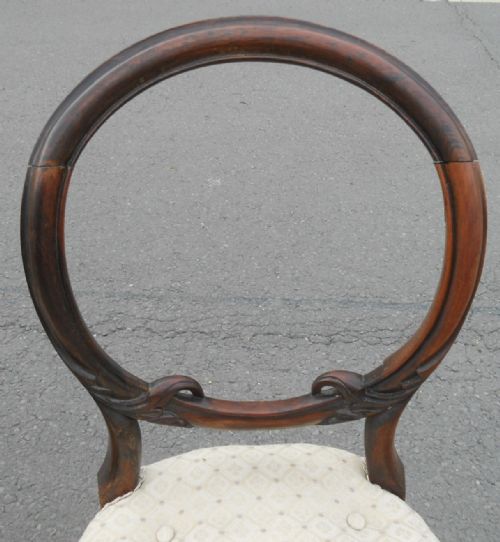 PAIR VICTORIAN ROSEWOOD DINING CHAIRS - ADDITIONAL PHOTO 3