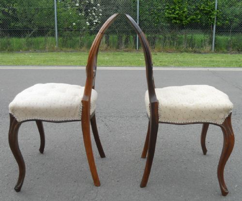PAIR VICTORIAN ROSEWOOD DINING CHAIRS - ADDITIONAL PHOTO 4
