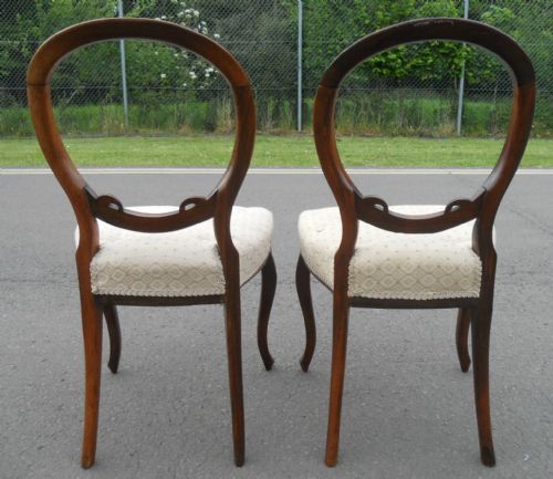 PAIR VICTORIAN ROSEWOOD DINING CHAIRS - ADDITIONAL PHOTO 5
