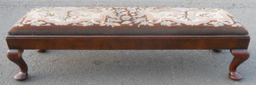 MAHOGANY FRAMED LONG FOOTSTOOL - ADDITIONAL PHOTO 2