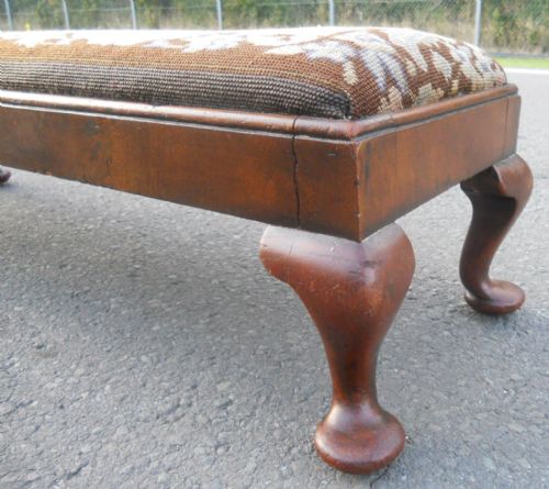 MAHOGANY FRAMED LONG FOOTSTOOL - ADDITIONAL PHOTO 6