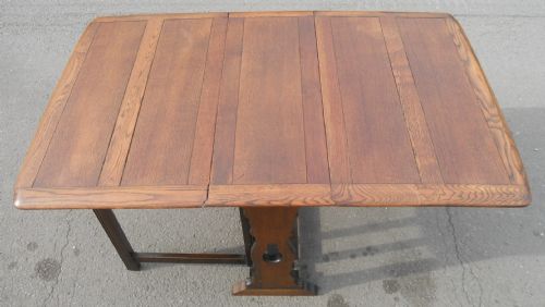 OAK NARROW DROPLEAF DINING TABLE - ADDITIONAL PHOTO 1