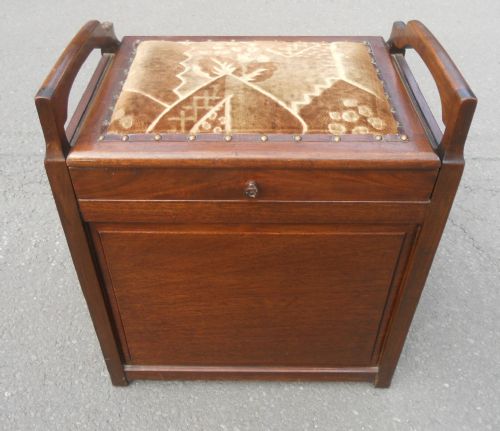 EDWARDIAN MAHOGANY PIANO STOOL - ADDITIONAL PHOTO 1