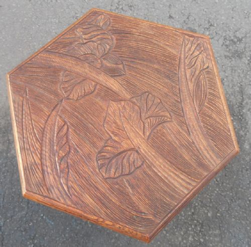 CARVED WALNUT TWO TIER OCCASIONAL TABLE - ADDITIONAL PHOTO 2