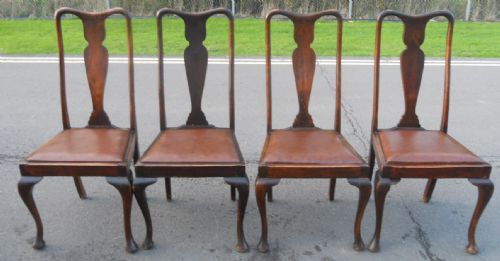 Set of Four Beech Highback Dining Chairs