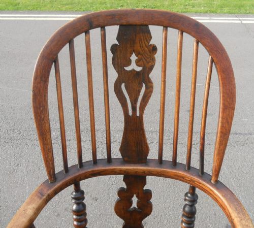 ANTIQUE WINDSOR ELM KITCHEN STICKBACK ARMCHAIR - ADDITIONAL PHOTO 1
