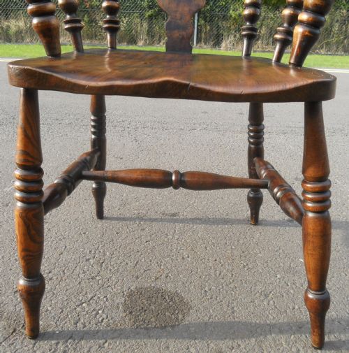 ANTIQUE WINDSOR ELM KITCHEN STICKBACK ARMCHAIR - ADDITIONAL PHOTO 3