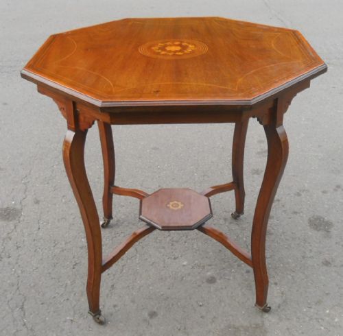 EDWARDIAN INLAID WALNUT OCTAGONAL CENTRE TABLE - ADDITIONAL PHOTO 1