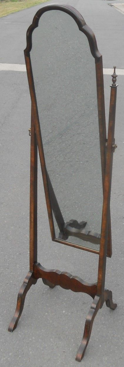 Mahogany Framed Cheval Dressing Mirror