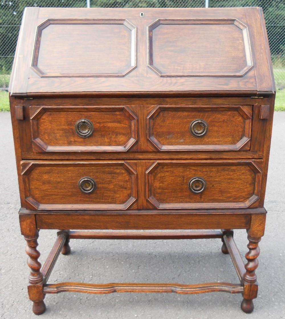 Jacobean Style Oak Writing Bureau 