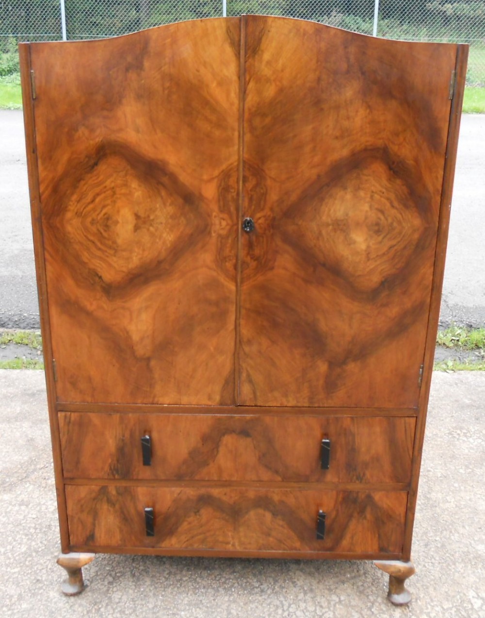 Deco Walnut Tallboy Chest