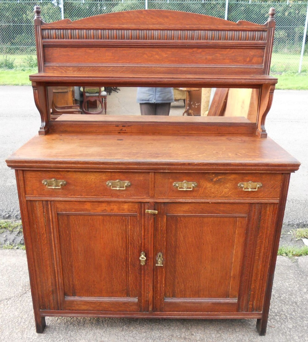 Edwardian Oak Chiffonier Sideboard