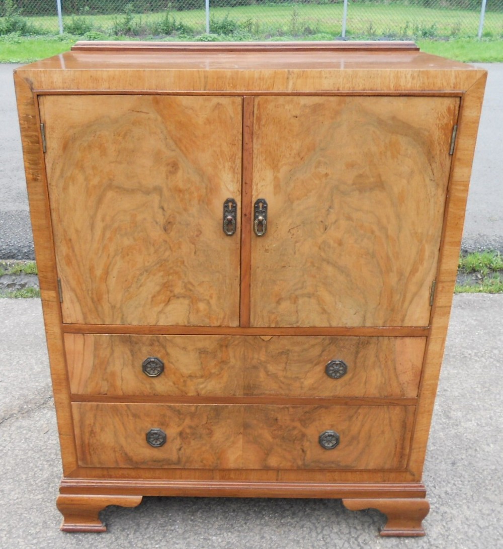 Deco Walnut Tallboy Chest