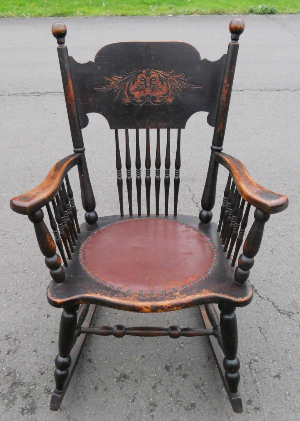 Edwardian Spindleback Beech Framed Rocking Armchair
