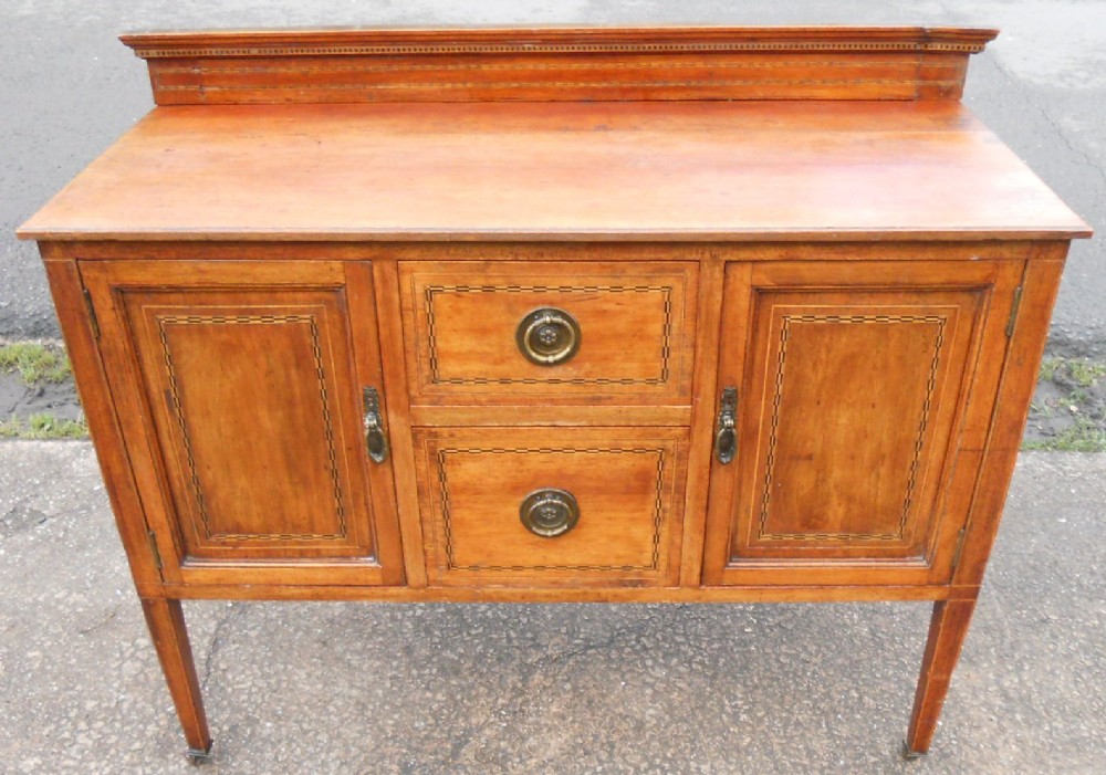 Edwardian Inlaid Mahogany Sideboard Cupboard Base
