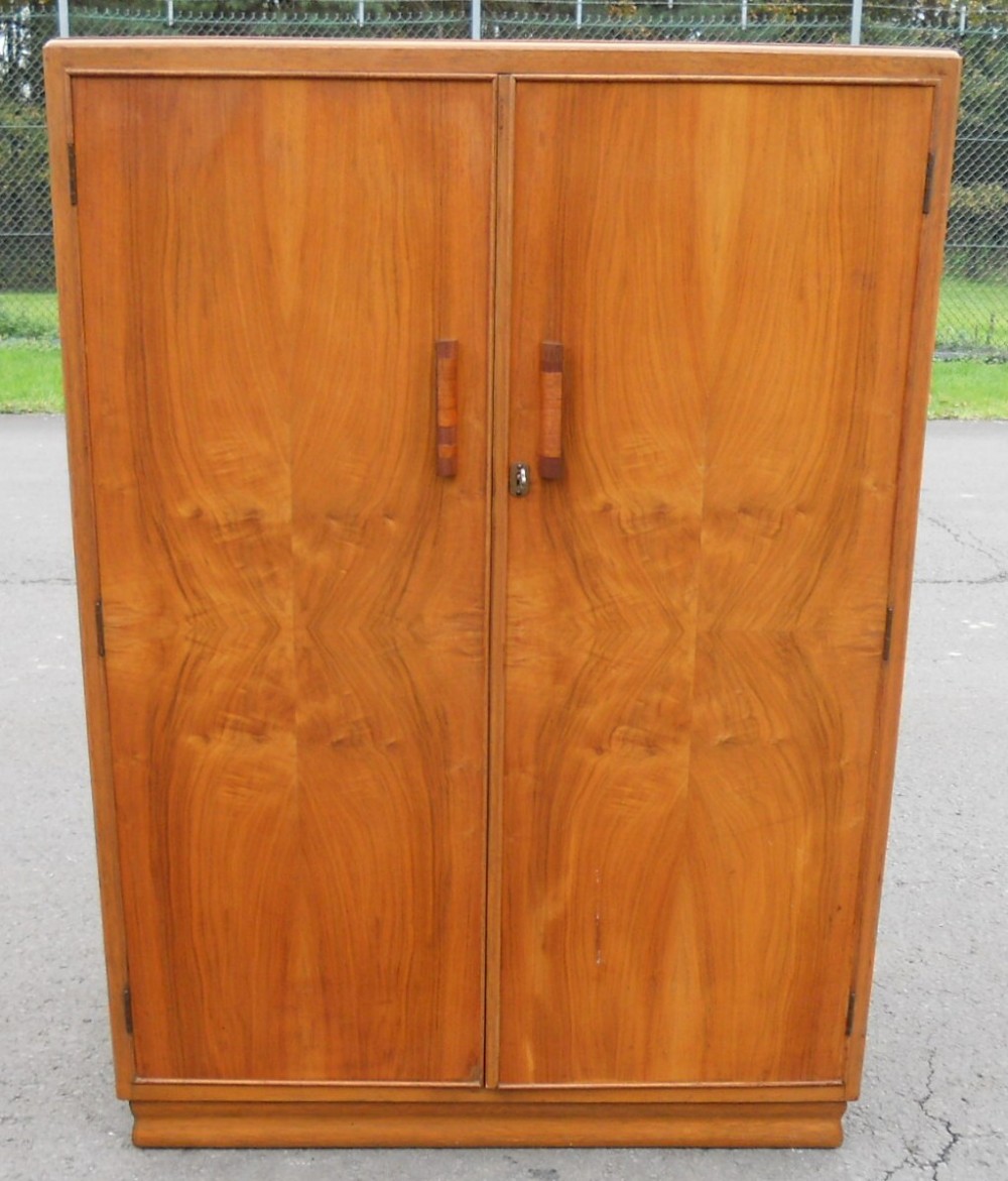 Deco Walnut Small Two Door Hanging Wardrobe