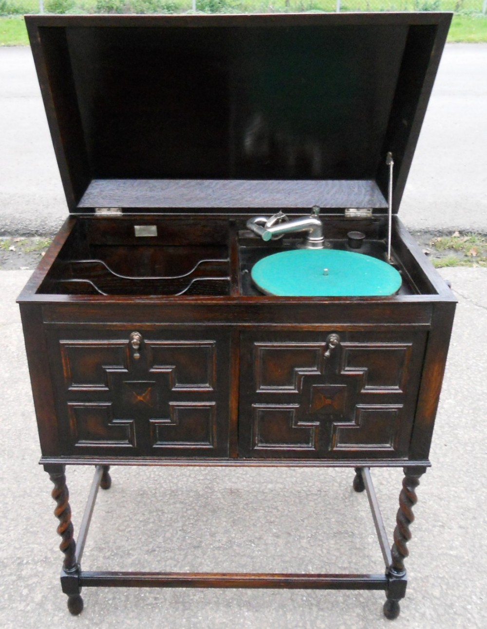 Oak Gramophone Cabinet