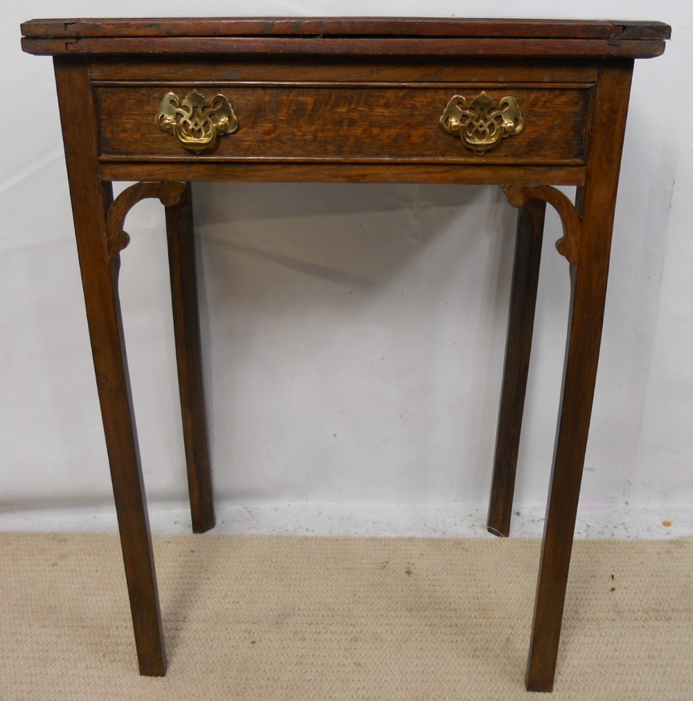 Small Oak Foldover Card Table