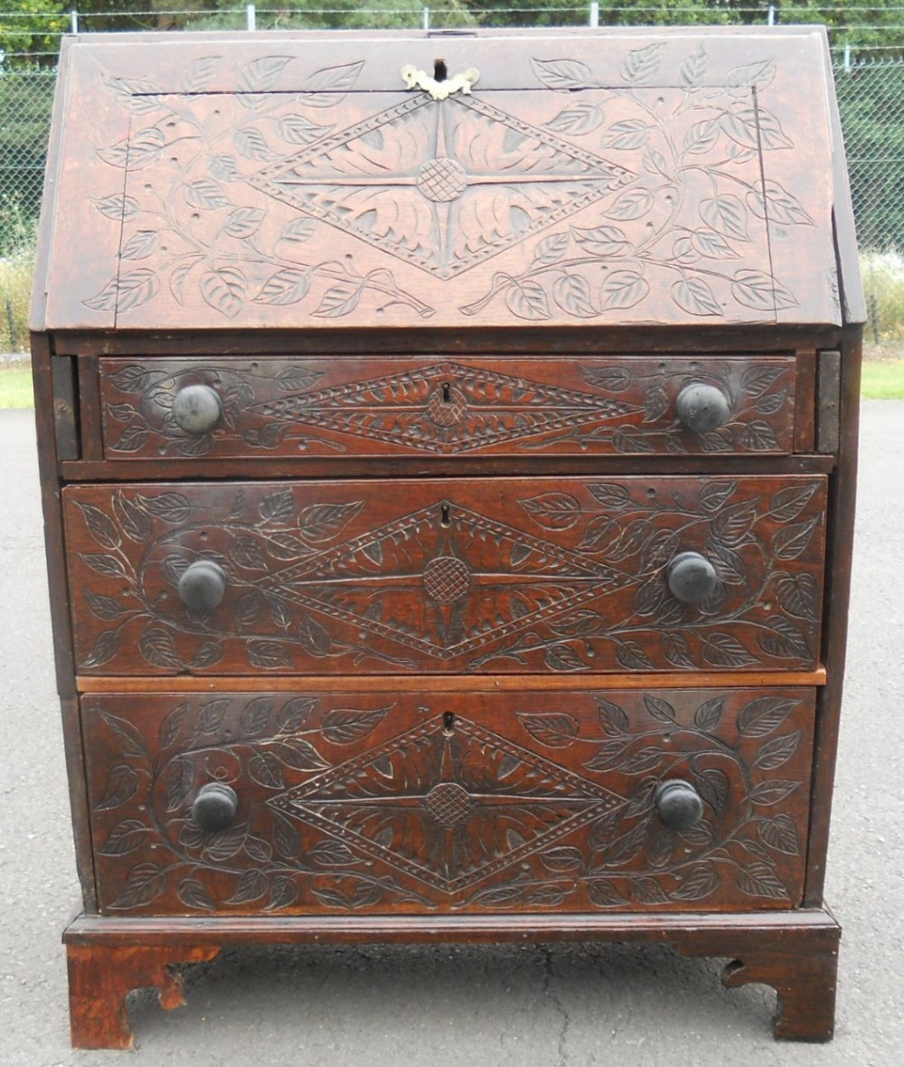 Georgian Small Oak Writing Bureau 