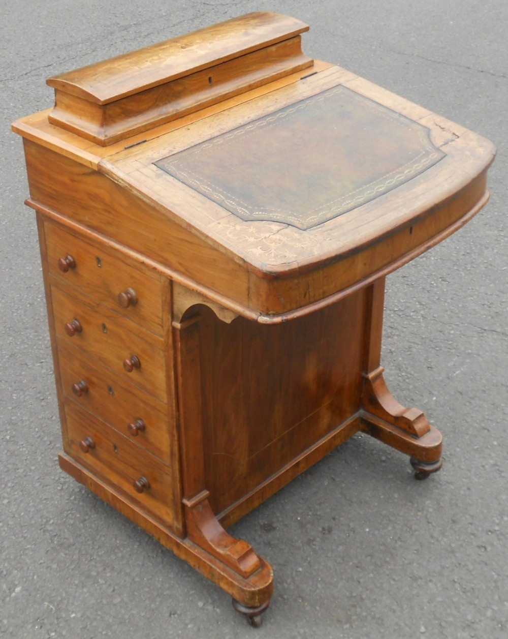 Victorian Inlaid Walnut Davenport Desk