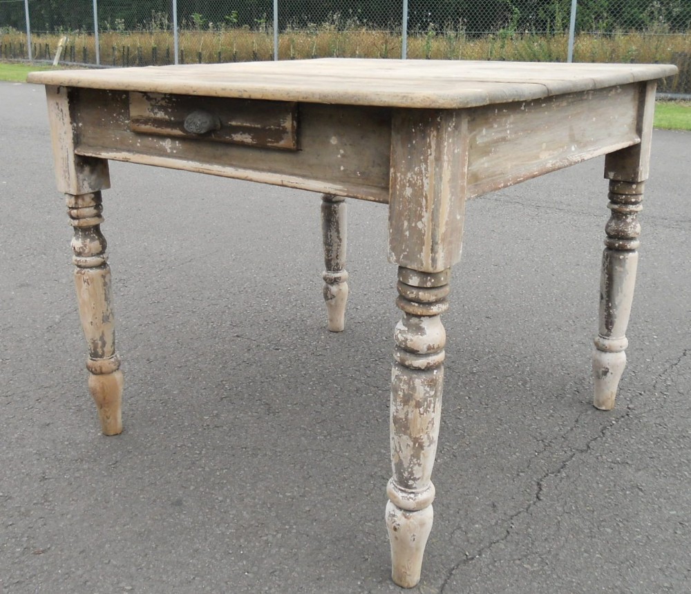 Victorian Small Pine Farmhouse Kitchen Table 
