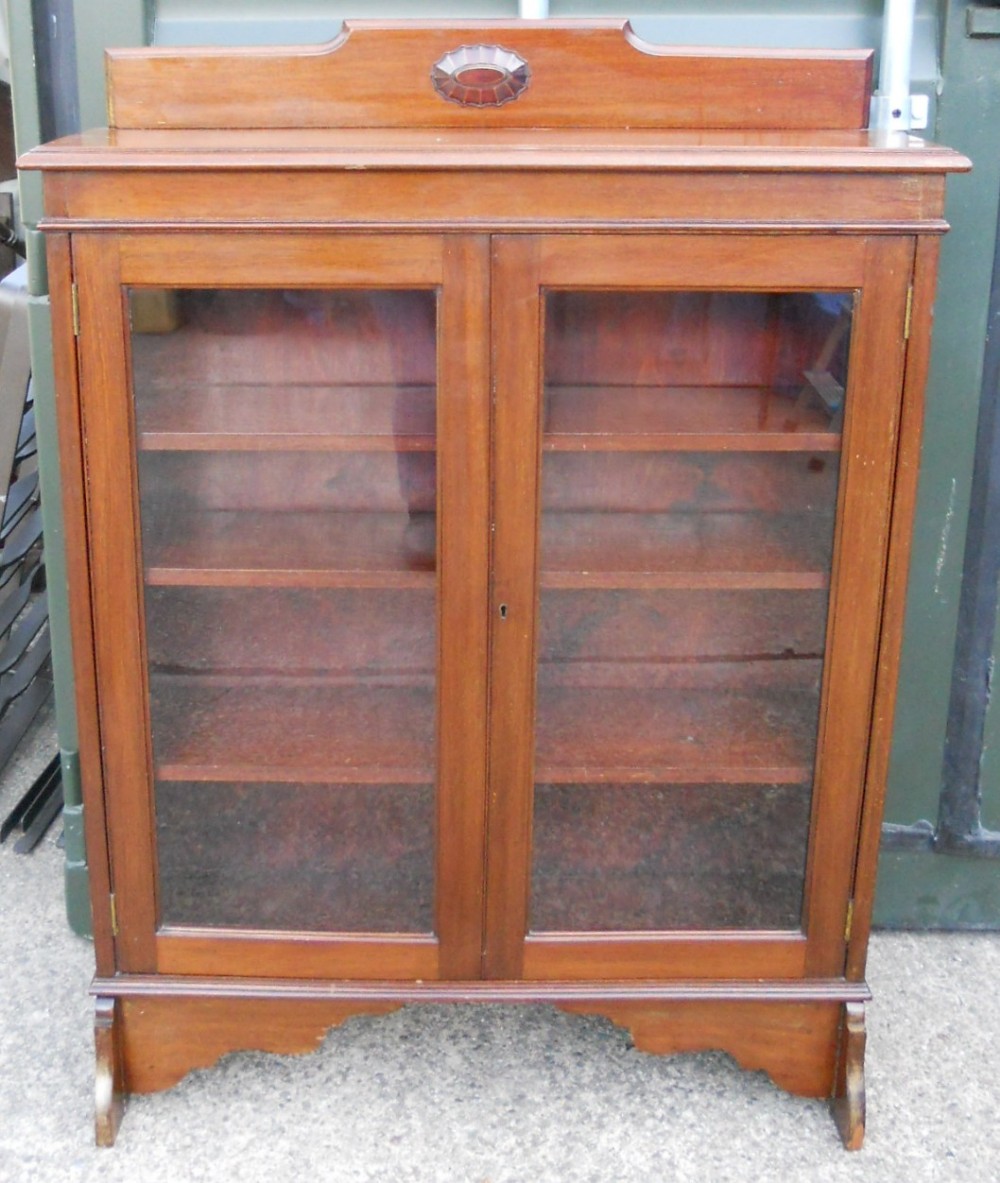 Edwardian Mahogany Cabinet Bookcase