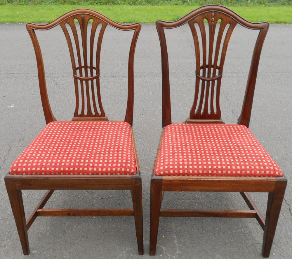 Pair Georgian Mahogany Dining Chairs 