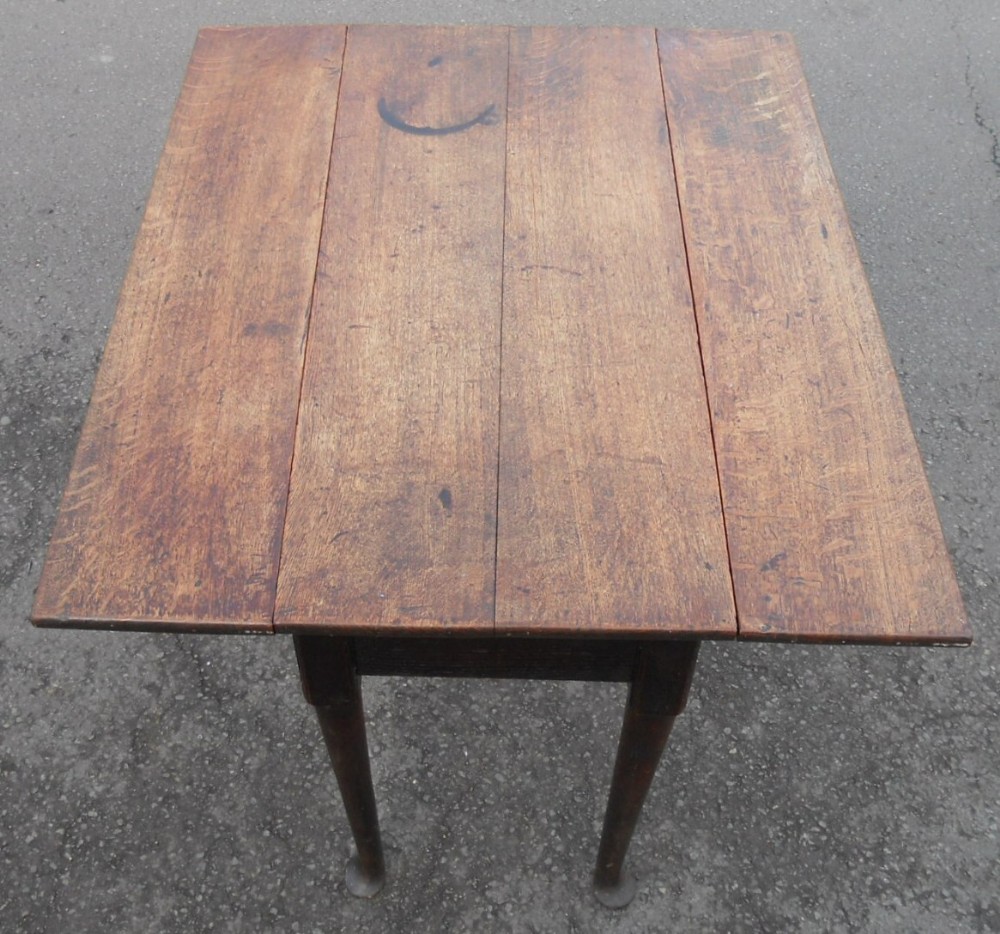 Georgian Oak Dropleaf Pad Foot Dining Table 
